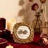 Ornate Ring Holder Display with a Round Padded Layout for Jewelry Counters, Livestreams, and Product Photography