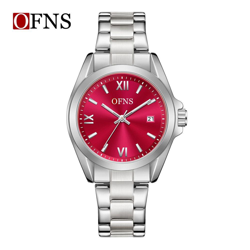 OFNS Women s Luxury Waterproof Quartz Watch with Sunburst Dial and Roman Numerals, Model 1591.