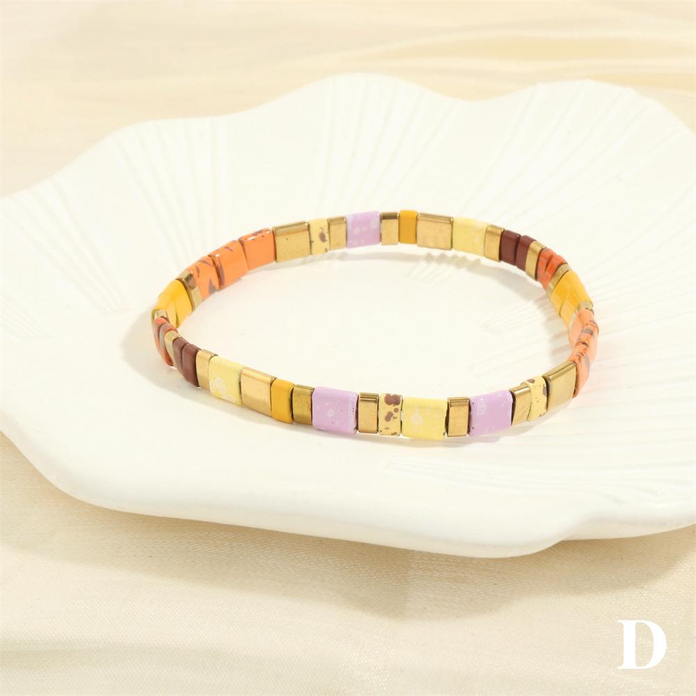 Retro TILA Beaded Bohemian Bracelet - Hand-Woven Elastic Design for Women