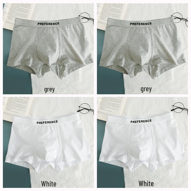 Men's Breathable Cotton Boxer Briefs, Solid Black or White.