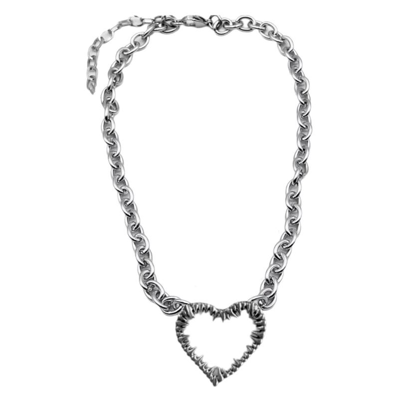 Stylish Thorn Heart Pendant Necklace Romantics Gift For Couples Stylish Alloy Jewelry Perfect For Everyday Wear