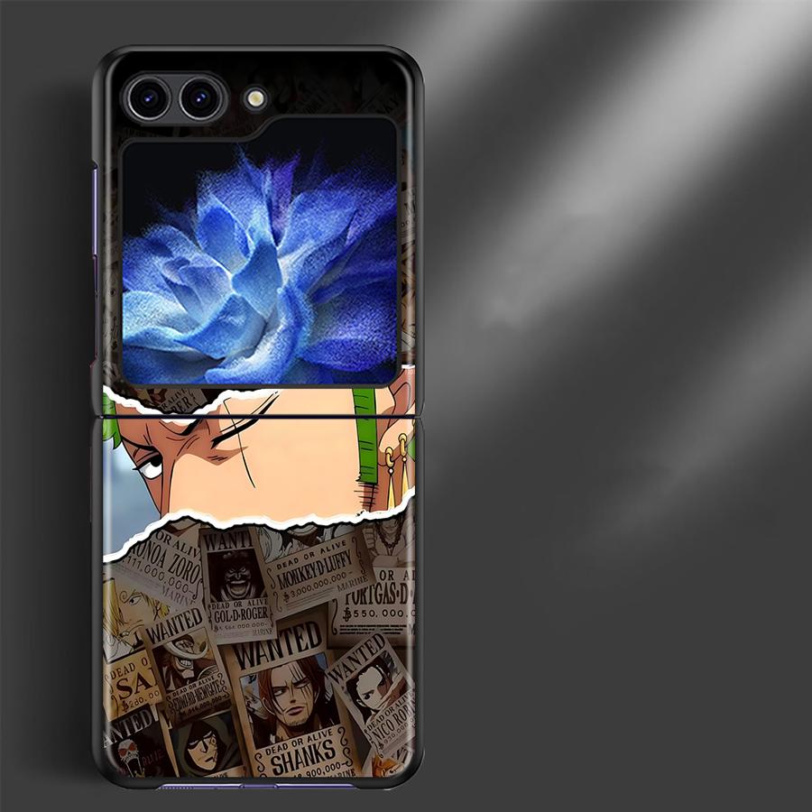 Anime One Piece Case for Samsung Galaxy Flip4 Z Flip 7 6 5 4 3 Flip7 FE Flip5 Flip3 Flip6 Back Phone Cover Funda