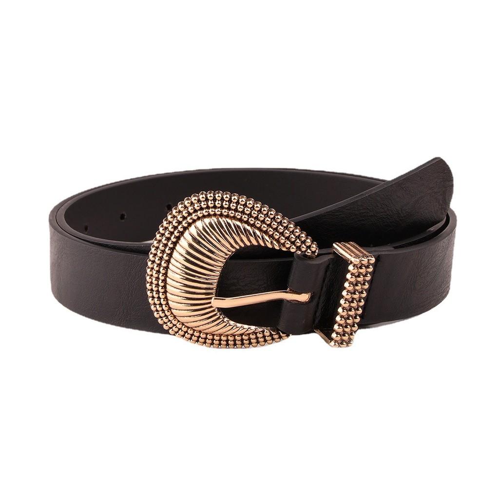 Stylish Womens Faux Leather Belt With Shell Pattern And Metal Pin Closure For Office