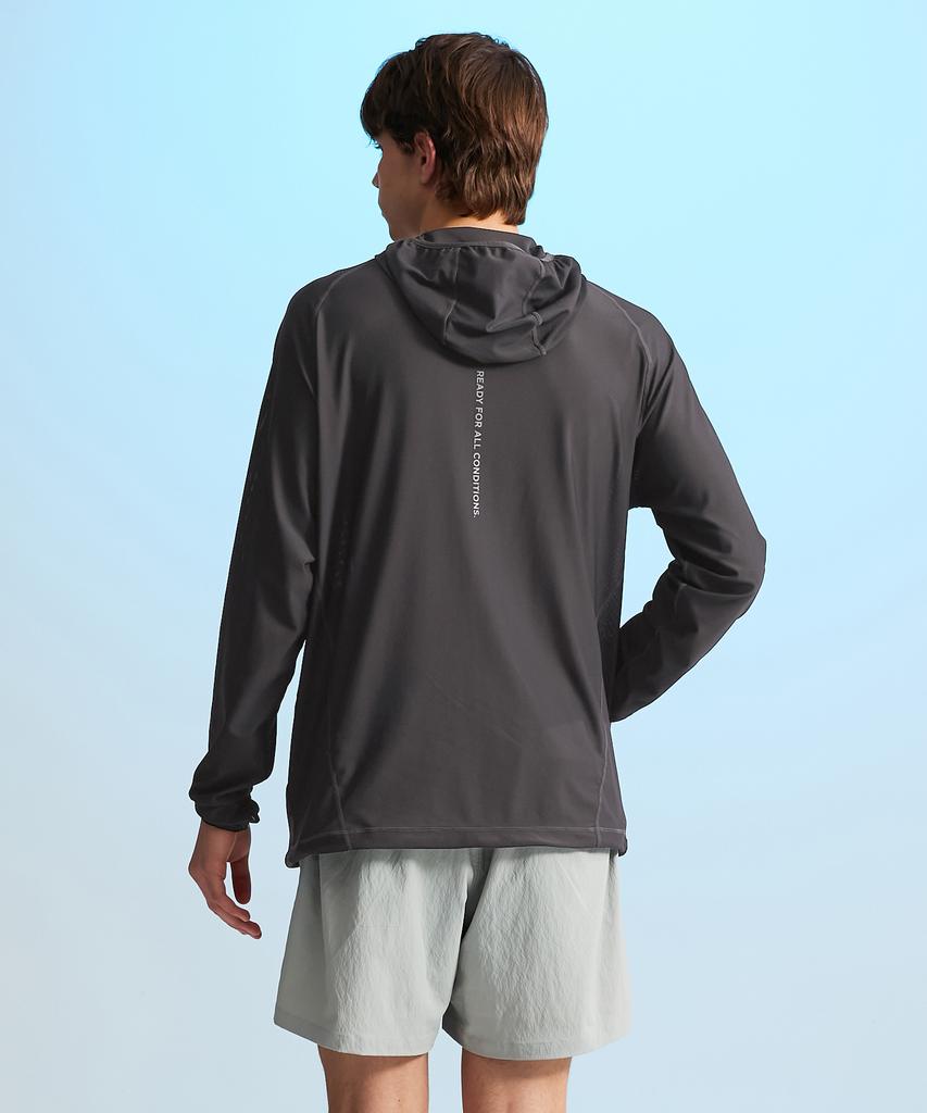 Leijibi [Set] Techflow Performance Hooded Zip-Up Rash Guard + Swim Shorts Set M Charcoal