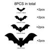 Black & Pink Halloween Bat Wall Stickers for Kids' Room Decoration & Party Ambiance