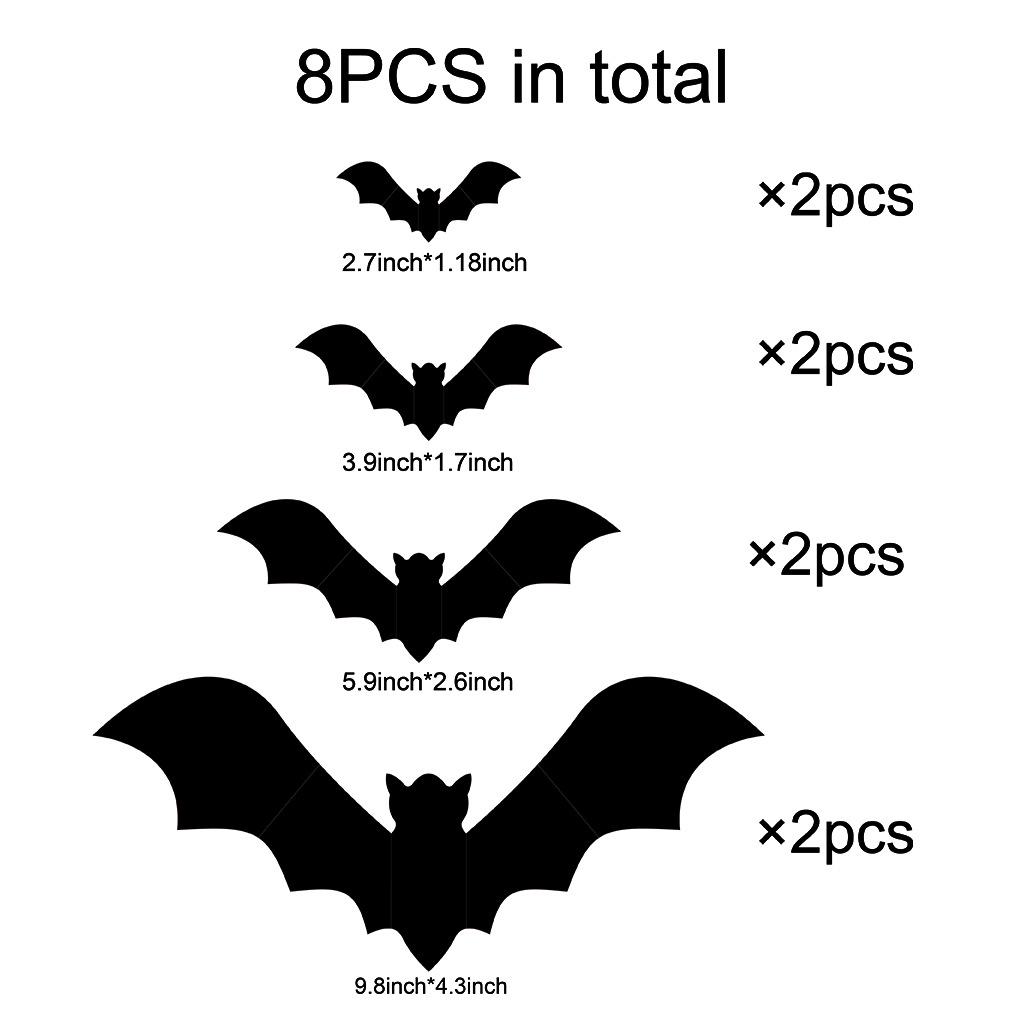 Black & Pink Halloween Bat Wall Stickers for Kids' Room Decoration & Party Ambiance