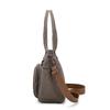 Bolsa Tote de Lona Color Sólida com Múltiplos Bolsos de Grande Capacidade Bolsa de Ombro Feminina Vintage para o Dia a Dia Bolsa Transversal