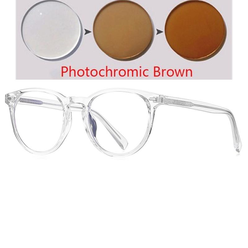 TR90 Big Frame Round Hyperopia Eyeglasses for Women Men Power 0 to -6 0 Anti Blue Light Prescription Spectacles
