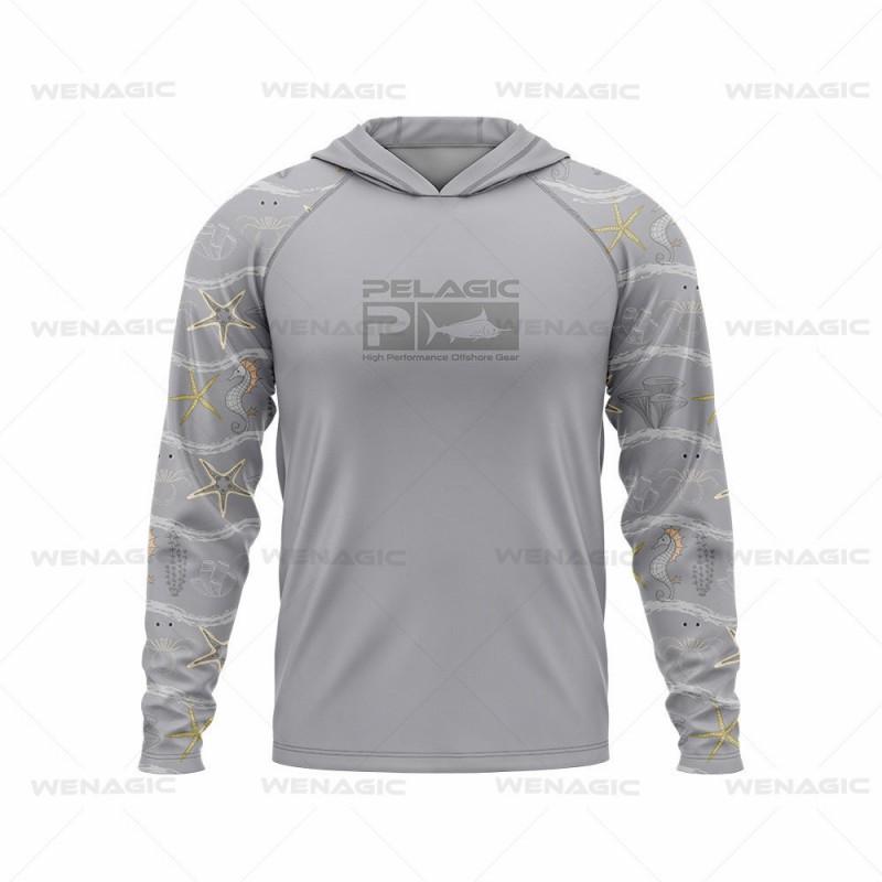 Unisex Lightweight Breathable Fishing Shirt With Hood UV Protection Quick Dry Long Sleeve Saltwater Freshwater Angling