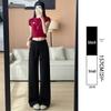 Women's Summer 2025 High-Waisted Gray Joggers - Thin, Loose, Ice Silk, Narrow-Leg Pants