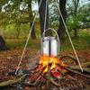 Outdoor Stainless Steel Kettle Folding Camping Hanging Pot Portable Coffee Pot Teapot Picnic Stove 1.2L