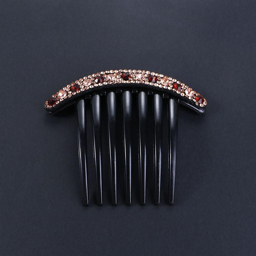 Bunte Allround-Haaraccessoires Koreanischer Stil Kopfschmuck Strass-Haarkamm Sieben-Zahn-Kamm