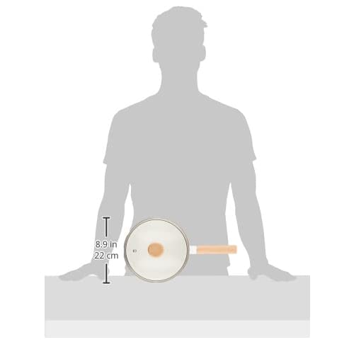 Bestco IH Enamel Saucepan, 18cm, with Glass Lid, White, NQ-0011 Bianco