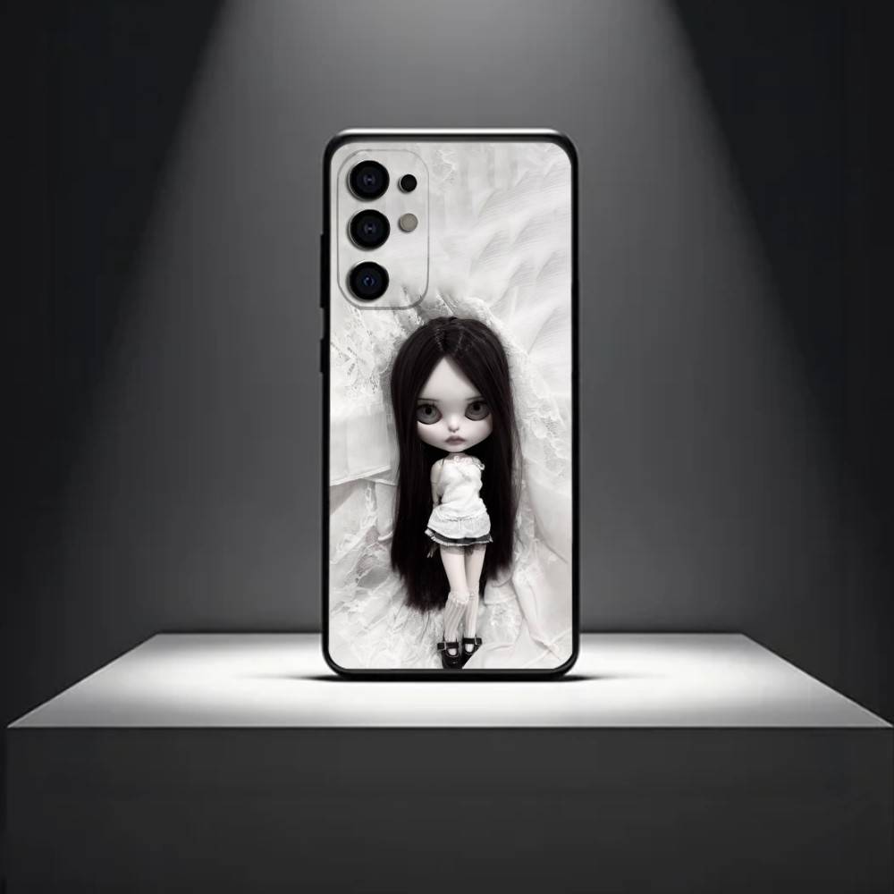 D-Dark-style Doll Phone Case For Samsung S 25,24,23,22,30,21,10,9,Ultra,Plus,Lite,FE,4,5 G Soft Black Case