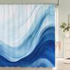 1 Pc Blue Art Abstract Pattern Shower Curtain Home Bathroom Decoration Printing Polyester Fabric Bath Curtains With Hooks