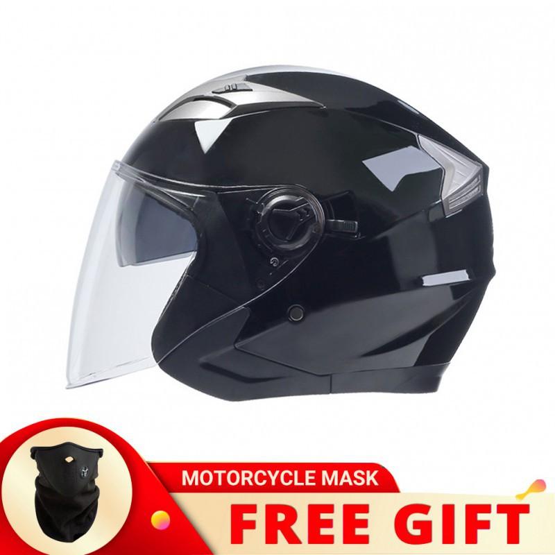 BLD Bailide Helmet 3/4 Half Motorcycle Double Lens Cycling