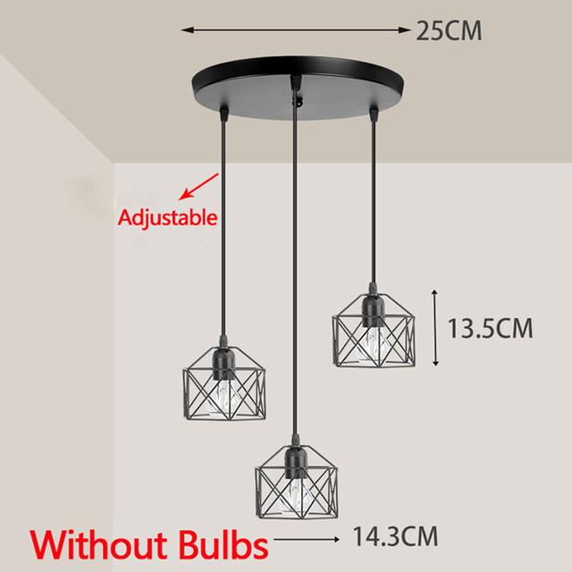 Industrial Pendant Lights Led Hanging Lamps for Ceiling Chandeliers Metal Cage Kitchen Island Adjustable Ceiling Pendant Lamp