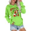 Women's Casual Comfortable Neck Hooded Long Sleeve Christmas Print Warm Sweatshirt