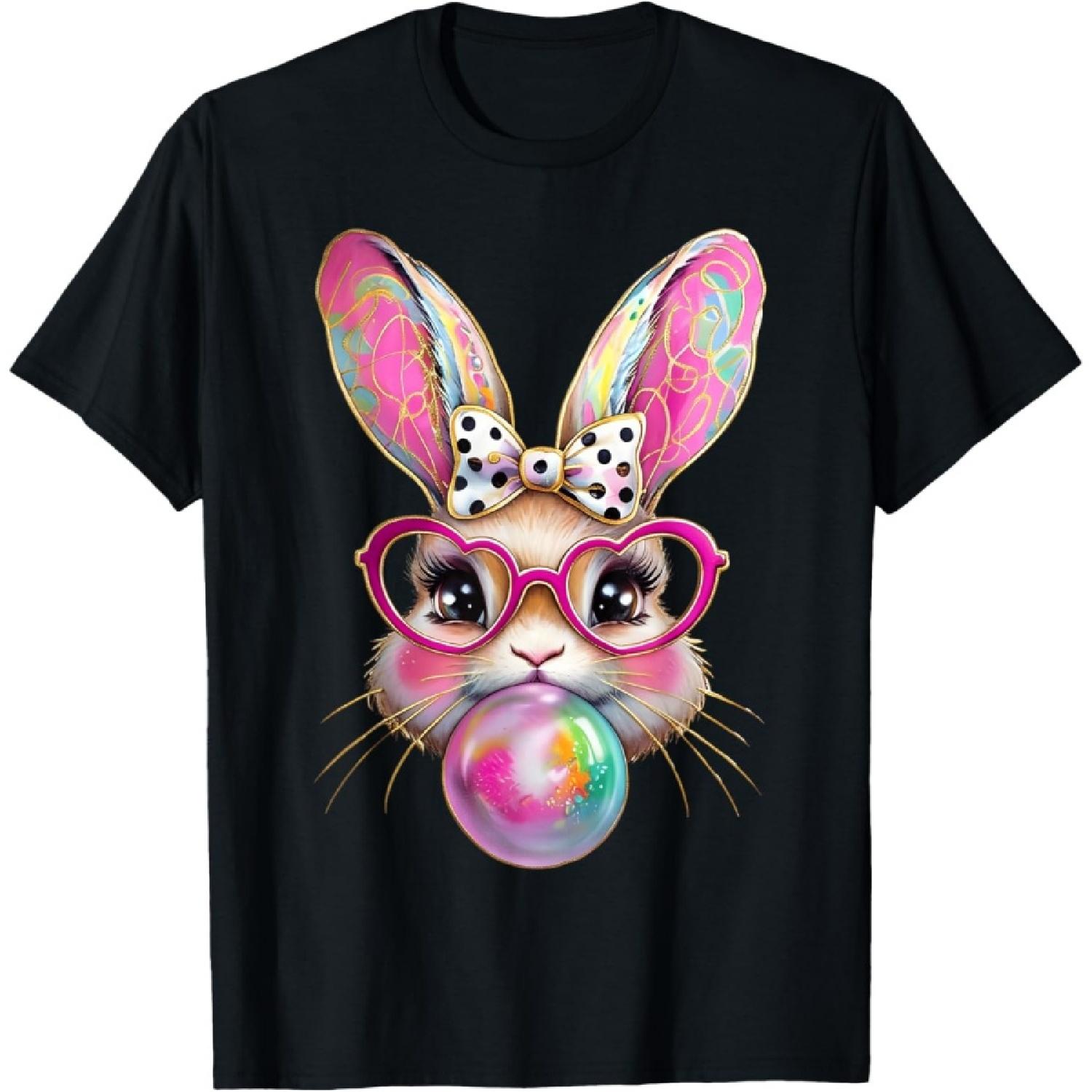 Happy Easter Bunny Coquette Bow Brushstroke Easter Girl Kids T-Shirt S