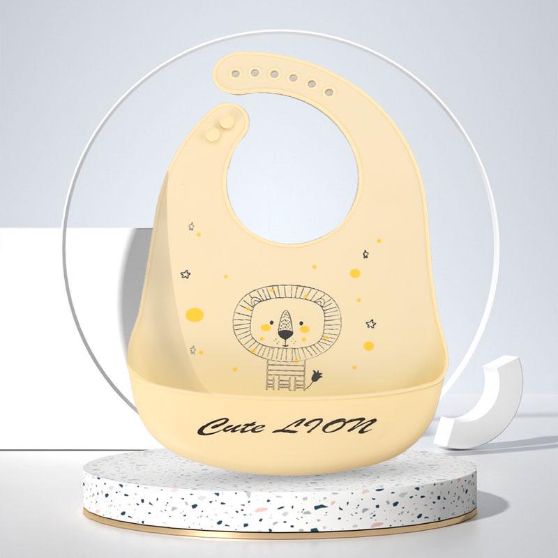 Waterproof Silicone Baby Bib - Large, Wash-Free, Drool & Meal Bib for Newborns and Children