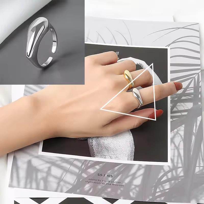 925 Silver Rings INS Fashion Hip Hop Vintage Couples Adjustable Jewelry Hollow Lines Punk Thai Silver Party