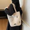 Simple Portable Canvas Bag Women's 2025 Autumn and Winter New Fashionable Foreign Style Hand Carry Cloth Bag Student Shoulder Messenger Bag