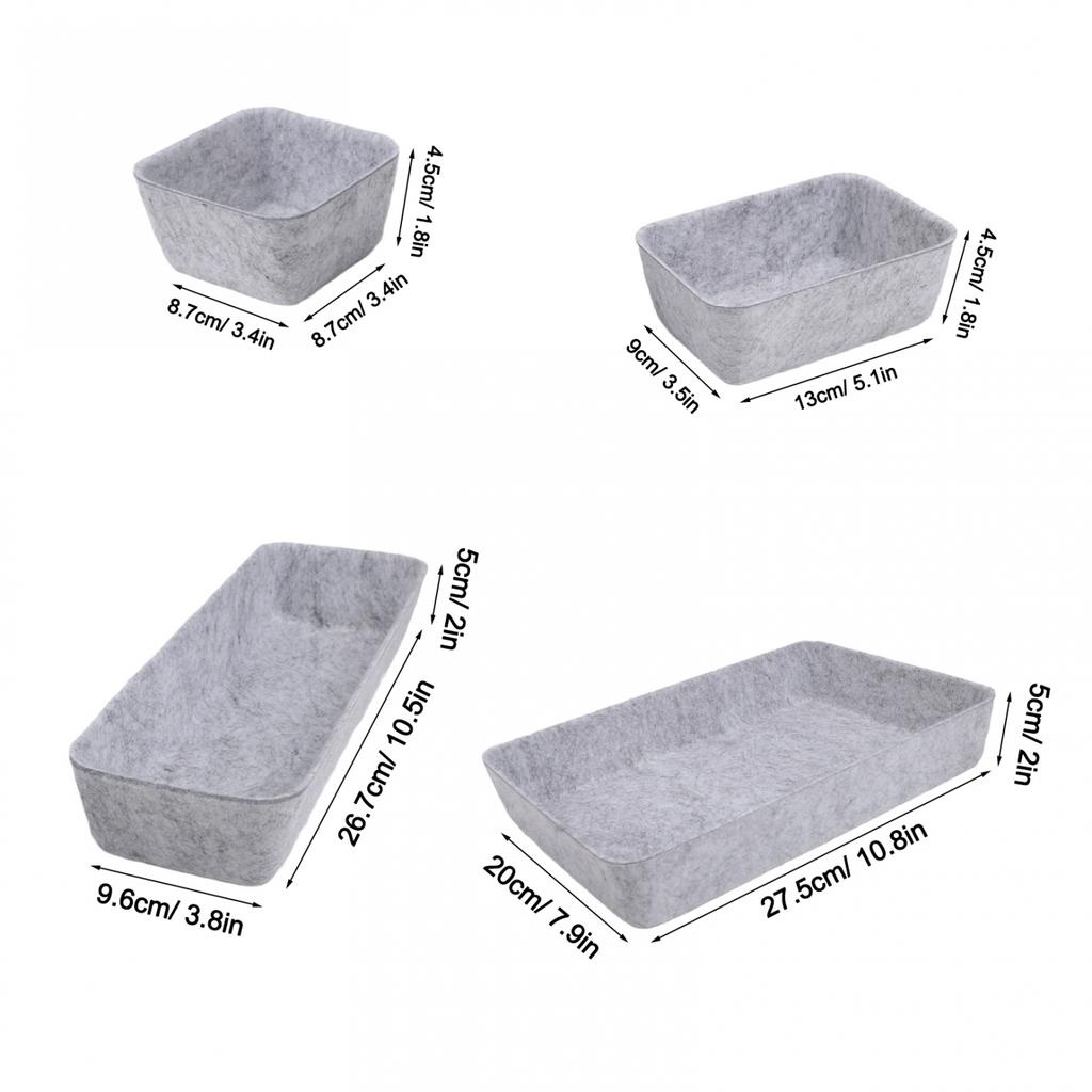 Cosmetics Organizer Felt Storage Box Efficient Organization