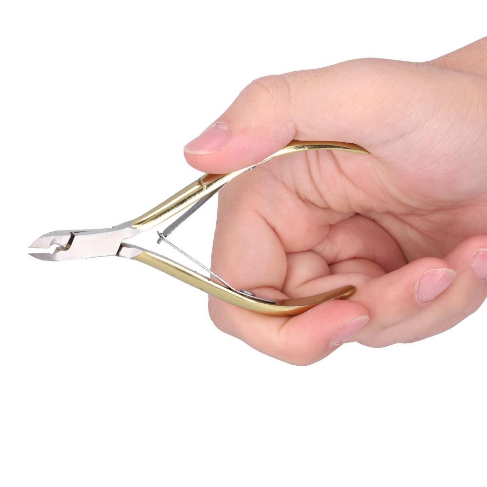 Gold Color Professional Nail Cuticle Trimmer Stainless Steel Dead Skin Cutter  For Toenails