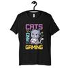 Cats and Gaming Shirt, Gamer T-Shirt, Funny Gamers Gift, Kids Tee, T-shirt, T-shirt,T-shirt, Video Gaming