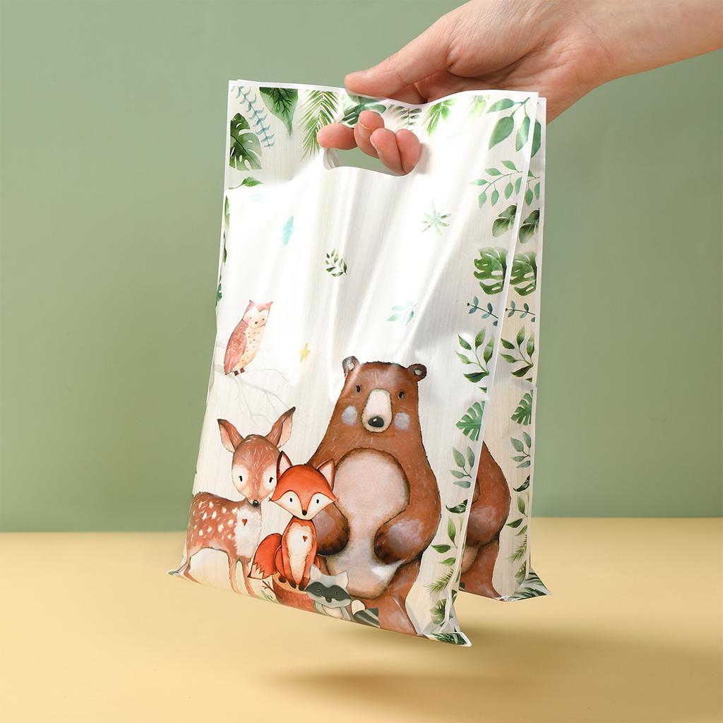 25/50pcs Jungle Safari Animals Gift Bag Handbags Kids Baby Shower Decor Forest Theme Happy Birthday Party Packaging Supplies
