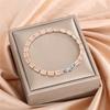 Charm Female Rose Red Blue Green Purple Pink Champagne Zircon Stone Bracelet Cute Silver Color Wedding Jewelry For Women