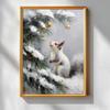 Winter Snow Scene Squirrel Christmas Wall Art, Poster Prints, Christmas Poster Wall Art Frameless Canvas Wall Art Poster