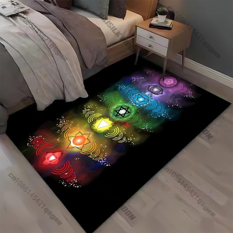 15 Size Bohemian Chakra Meditation Area Rug,Carpet Rug for Living Room Bedroom Sofa Doormat Decoration, Decoration Chambre