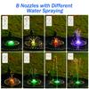 3.5W Monocrystalline Glass Layer Solar Fountain Pump with LED Color Lights for Outdoor and Garden Decoration,Light Blue Purple