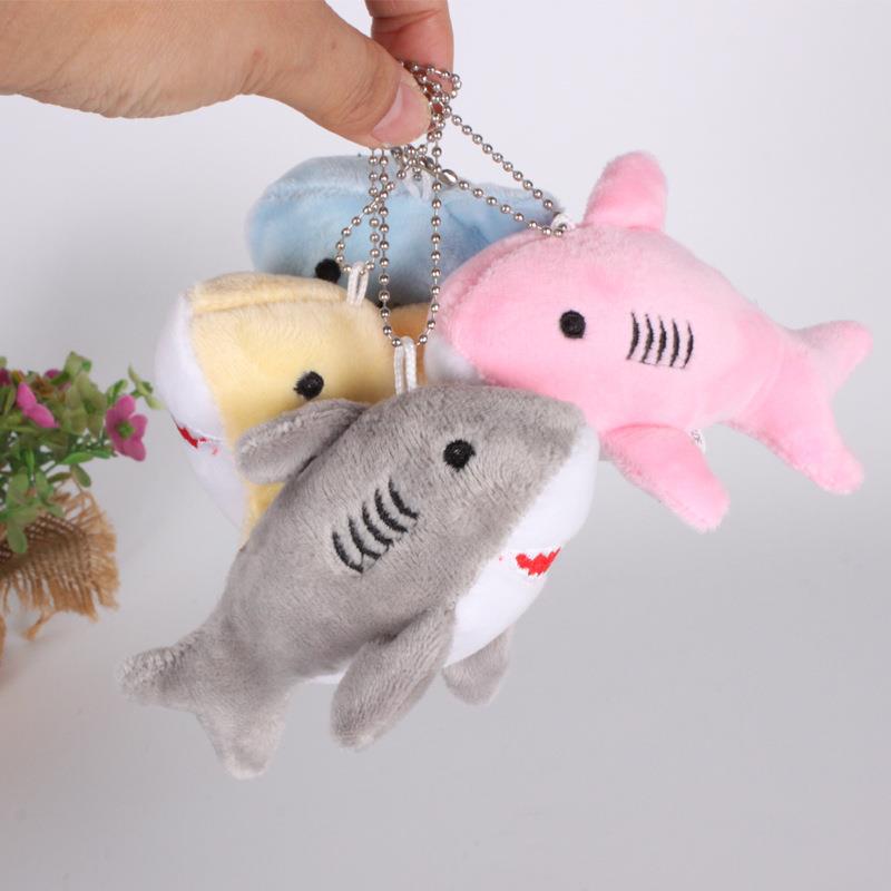 Non-Toxic Cartoon Shark Pendant Keychain Marine Animal 12Cm Plush Toy Doll Keychain Children Cute Bag Pendant Doll