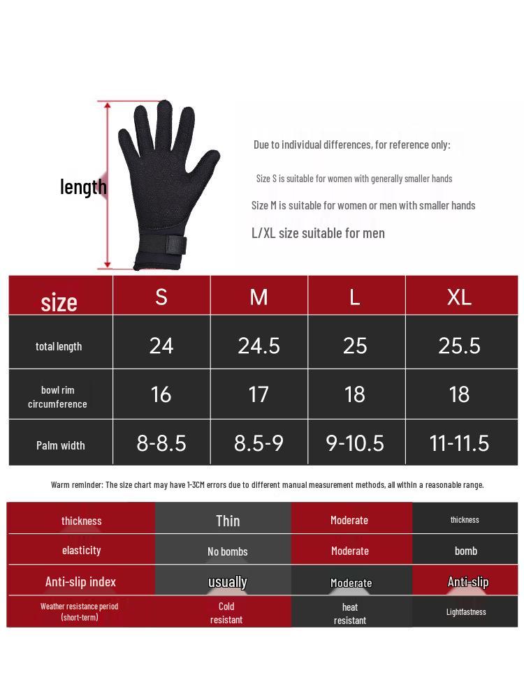 3mm/5mm Thickened Warm Non-Slip Cut-Resistant Diving Gloves for Adults and Children