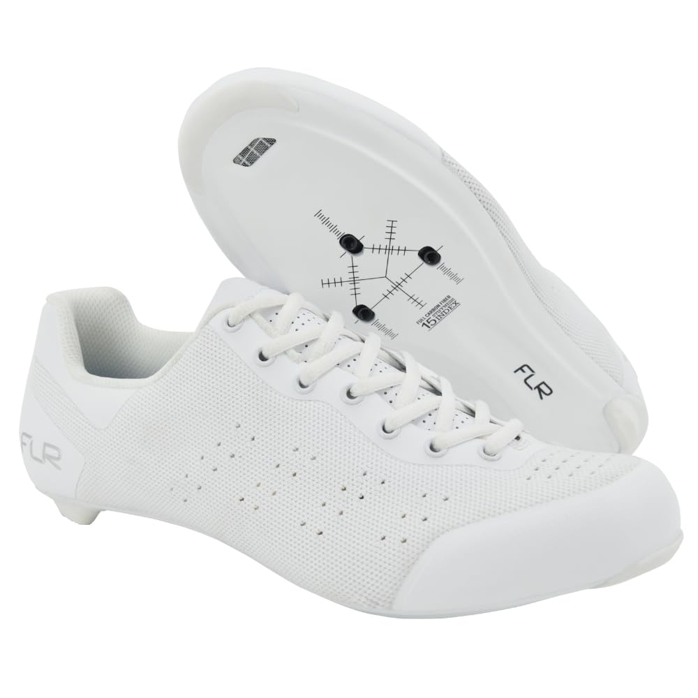 FLR Road Cycling Shoes FNT-9 Knit Laces Pure White 43