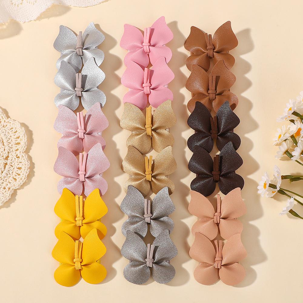 

Random color 20pcs Pu Leather Butterfly Hairclips for Children Sweet Girl Hairpins Hairgripes Kids Cute Hair Accessories Girls