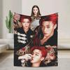 Super Warm Blankets Camping Kpop Ateez Choi San Throw Blanket Flannel Bedspread For Outdoor Novelty Sofa Bed Cover
