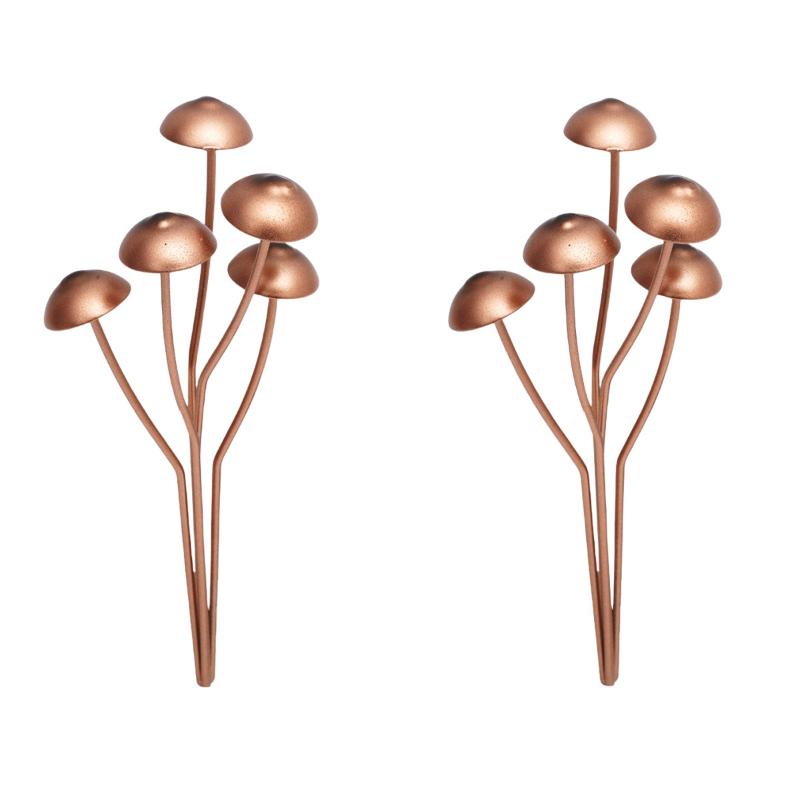 1/2/3Pcs Mushroom-Shaped Metal Garden Stake – Decorative Outdoor Ornament for Courtyard and Potted Plant Displays