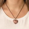Valentine's Day Pink Crystal Heart Leather Necklace for Women - Fashionable Agate Cross-Border Jewelry.