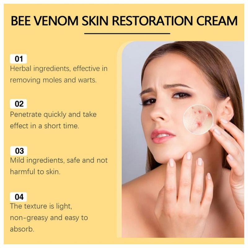 2PCS Bee Venom Skin Restoration Cream Professional Bee Venom Skin Cream Deeply Clean