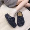 2025 autumn new outer wear thick-soled bag head half slippers women's casual one-pedal mid-heel flat bottom with skirt women's shoes