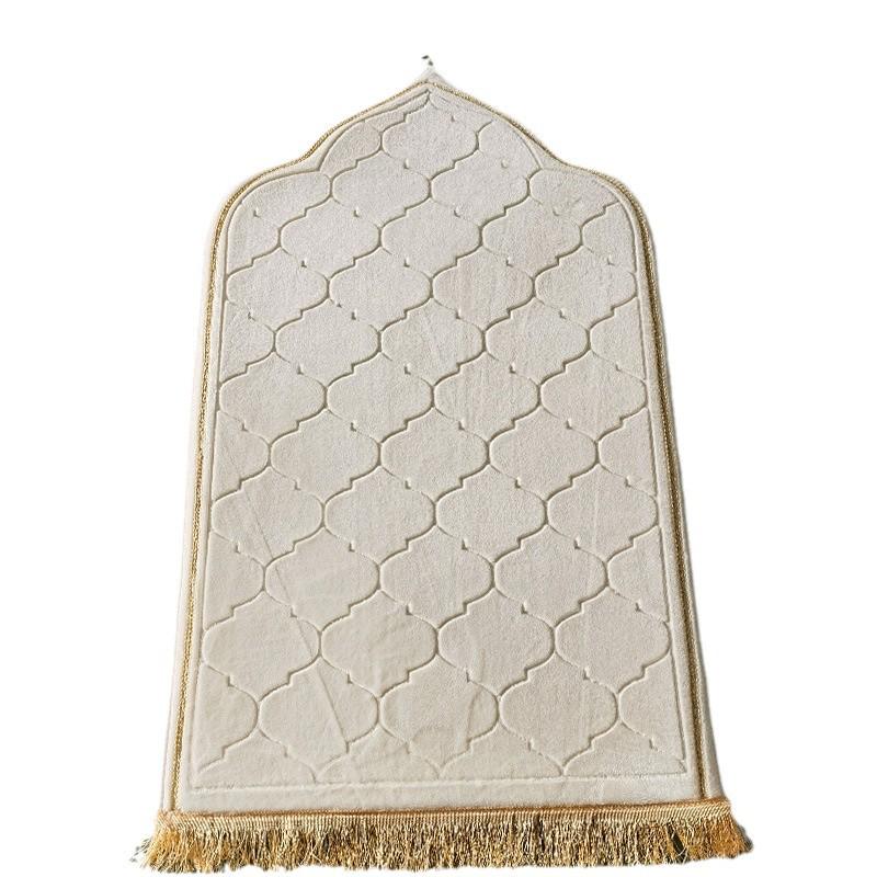 Premium Frilled Prayer Rug - Thick Flannel Cushion with Irregular Pattern