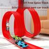 Flexible Race Track Children Toys DIY Double-track Racing Car Ramp Compatible 1/64th Cars Portable Rolls Up Boy Christmas Gift