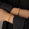 Titanium Steel Geometric Square Bracelet with Diamonds In Gold for Women - Luxury Hand Jewelry.