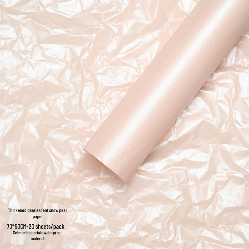 Papel de Embrulho Impermeável Brocade 38g Perolado Neve para Flores Frescas & Arte Floral