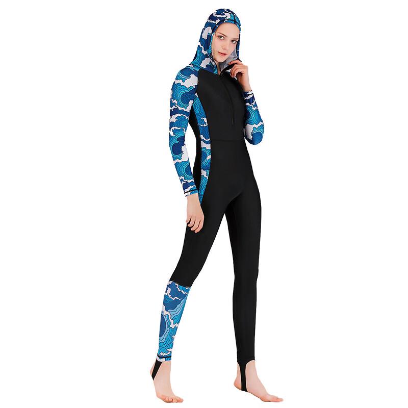 Pulian Women s Long Sleeve One-Piece Rash Guard Swimsuit