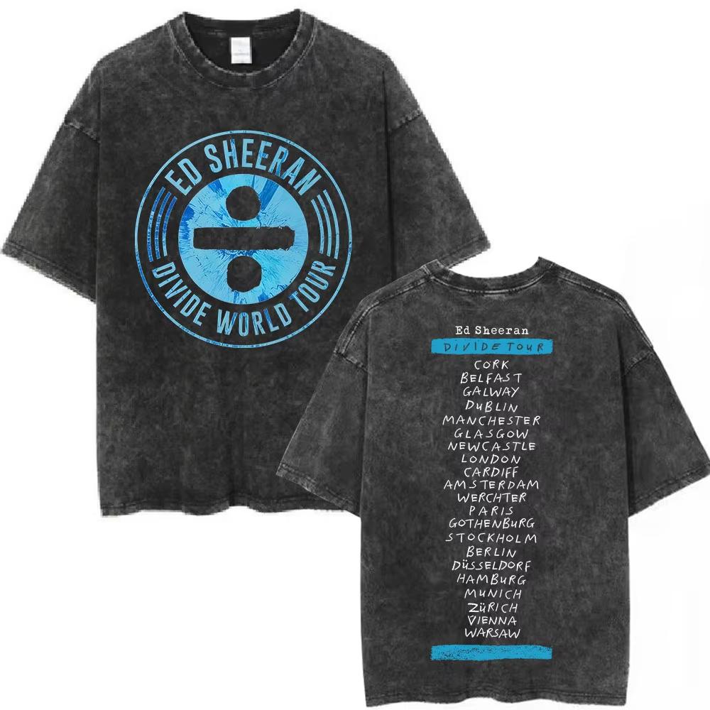 Ed Sheeran Loop Tour Australia and New Zealand Tour Merch Washed T Shirts Fans Gifts Men Women Fashion Cotton Cozy Tshirts