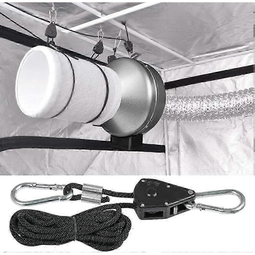 4 Heavy-Duty 150lb Rope Ratchet Tie-Downs with Hooks - Adjustable Straps for Plant Lamps, Tarps & Cargo Securing